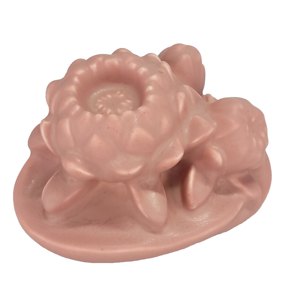 Mulberry Lotus Flower Ceramic Rookwood Pottery 4" Bookend 1930s-1940s #2836